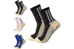 Okdance Grip Football Socks 3 Pairs Grip Soccer Socks for Kids Boy Anti Slip Athletic Socks Non Slip Pads for Basketball Baseball Football Sports Sock