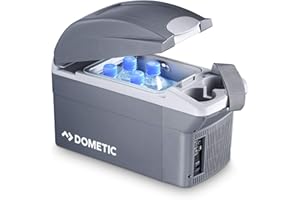 DOMETIC TB 08 Glacière Électrique, Fixation Accoudoir Véhicule, 8L, 12V, 20°C en Dessous de la Température Ambiante, Chauffage Jusqu'à +65°C