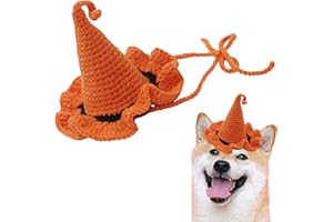UNIQICON Deguisement pour Chien Chat Halloween, Fait Main Costume pour Chien, Tricotés À La Main Vetement pour Chien,Jolis Chapeaux Et Bavoirs pour Chiens Et Chats, Costumes De Cosplay d'halloween