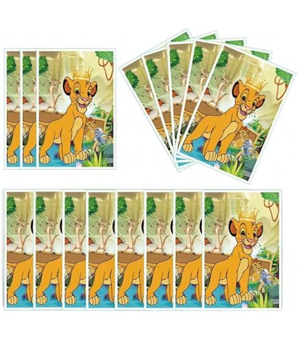 Kit Anniversaire Le Roi Lion – 78 Pièces : 12 Bracelets à Déclic, 16 Porte-clés, 50 Autocollants – Jungle Safari – Pour Garçons Et Filles