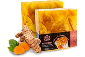PANU NATURAL Panu Curcuma Soap - Sapone da doccia vegano per tutti i tipi di pelle - Sapone naturale come gel doccia solido e shampoo solido - Pezzo di doccia naturale - Sapone senza animali