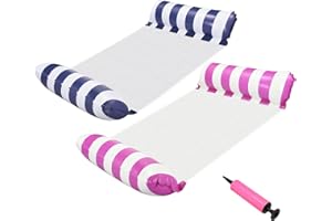 WILLCEAL Aufblasbarer Pool schwimmt Wasser Hängematte - 4 in 1 Mehrzweck aufblasbare Hängematte Wasser Hängematte Lounge für Erwachsene Pool oder Strand mit Inflator