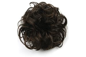 Vococal® Postiche Chignon, Mesdames Synthétiques Ondulés Bouclés Malpropre Plat Chignon Magique Cheveux Extension Postiche Chignon Plateau Queue de Cheval Brun Foncé