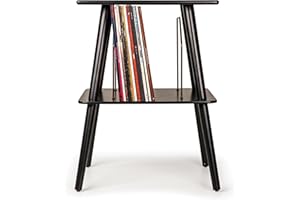 Crosley ST66-BK stojak gramofonowy Manchester z miejscem na płyty przewodowe, czarny