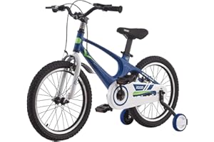 LSBIKE Kids Bike 14 16 18 Inch Magnesium Alloy Boys Girls Children Bicycle with Stabilizers Ages 2-9 Years Blue Pink Bicycle Double Brakes Training Wheel Freestyle Children Bike
