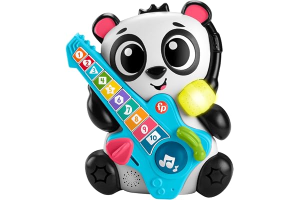 Fisher-Price Jouet d’éveil Sync Squad Panda Chiffres pour bébé et tout-petit avec musique et lumières interactives, à partir de 9 mois, version française, HYK95