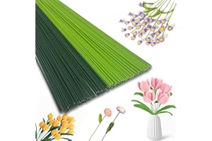 WWYSSZ Tige Fleur Artificielle 2 mm, Tige Metal Fleur de Fleuriste 30 cm, 50 Vert + 50 Vert Clair, Des Fils de Tiges Florales Fil Floral en Fer Fils pour Tronc Floral, pour Art Floral et Artisanat DIY