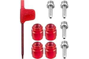 AEIPOU 4 Sets Bike Oil Olive Insert Disc Brake Connecting Insert Kit for Avid Sram Bicycle Hydraulic Hose Fitting Insert Tool Disc StealthamaJig Brake Hose STEALTH-A-MAJIG Quick Install with T8 Spanner