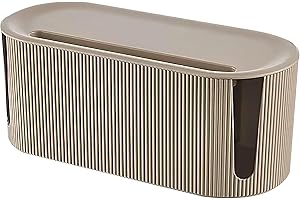 DAWRIS - Scatola Organizer per Cavi, con Coperchio, per la Gestione dei Cavi, in Plastica ABS, Multifunzione, Protezione da Sovratensione, Marrone, 31 cm