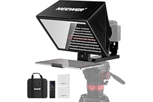 NEEWER Basics X12B Aluminiumlegierung Teleprompter Abhebbarer 12" Kompatibel mit iPhone iPad Tablet Kamera, Keine Montage/Fernbedienung & App mit Reinigungstuch, für Online Unterricht Live Streaming