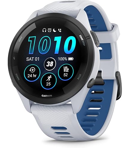 Garmin Forerunner 265s Wi-Fi GPS Sport Smartwatch, Whitestone