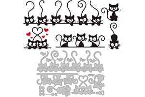 INFUNLY 5pcs Cat Die Cuts for Card Making Metal Cats Head Cutting Die Cats Craft Die Cuts Animals Embossing Paper Dies for DIY Scrapbooking Photo Album Decoration