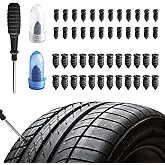 Brelet 50 Pezzi Chiodi per Riparazione Pneumatici Sottovuoto, Kit Riparazione Pneumatici in Gomma, Chiodi in Gomma a Spirale,