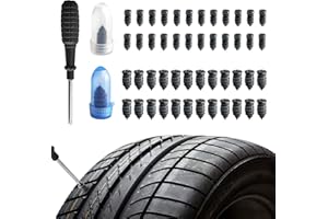 Brelet 50 Pezzi Chiodi per Riparazione Pneumatici Sottovuoto, Kit Riparazione Pneumatici in Gomma, Chiodi in Gomma a Spirale, Fornito con Cacciavite, per Auto, Moto, Camion e Bici (25S+25L)