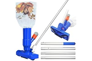 BIPL 2024 Poolsauger Bodensauger,Poolreinigung Tragbares Pool Sauger Staubsauger Vakuumsauger Pool Reinigungsset Poolreiniger Cleaner mit 4 Abschnitten Stangen für Schwimmbad,Spa,Teich,Whirlpool Zubehör