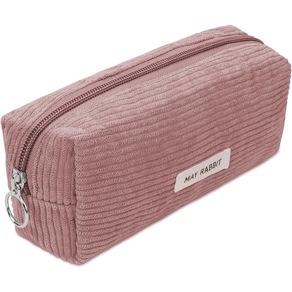 APXEL Etui Van Corduroystof, Grote Etui Voor Meisjes Met 2 Compartimenten, Handvat, Etui Voor School, Tieners, Kantoor, Zwart