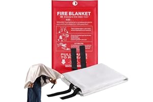 KONGOU Manta Ignífuga Grande, Manta De Seguridad contra Incendios De Alta Resistencia Térmica, 1m X 1m Manta Ignífuga para Camping, Parrilla, Coche, Oficina, Almacén, Fácil De Usar