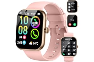 JUGEMAN Montre Connectée Femme Homme avec Appel Bluetooth, 1.96"HD Smartwatch 113+Sportifs Montre Sport, Moniteur Sommeil/Fréquence Cardiaque/Podomètre Etanche IP68 Montre Intelligente pour Android iOS Rose