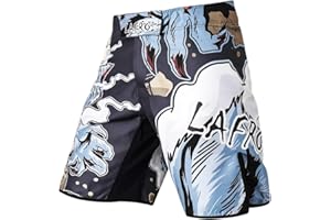 LAFROI QJK01 Pantaloni da MMA, Boxe, Cross Training e Altri Sport da Combattimento, con Coulisse e Tasca