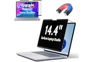 Peslv Schermo magnetico per la privacy per Microsoft Surface Laptop Studio 2/1 da 14,4 pollici, filtro anti abbagliamento della luce blu rimovibile, protezione per blocco spia privata nera