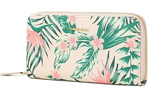 POMELO BEST Portmonetka damska płócienna z zamkiem błyskawicznym portmonetka z kwiatowym wzorem, wielokolorowa, L, Casual