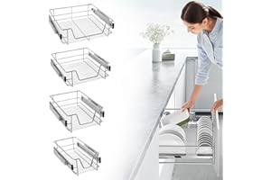 Froadp Cajón Telescópico de Cocina, Estante Extraíble, Armario de Dormitorio, Cajón de Almacenamiento Completo (50 cm, 2 Piezas/Juego)