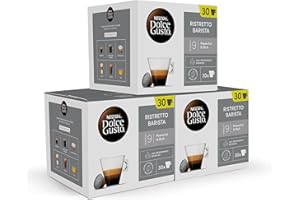 NESCAFÉ DOLCE GUSTO Ristretto Barista - Cápsulas de Café, 90 Cápsulas (3x30) - Intensidad 9 - Café de tueste intenso - Originales para cafeteras Dolce Gusto
