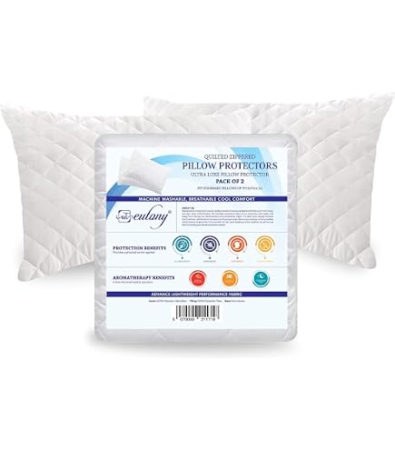 Waterguard Federa Impermeabile Per Cuscino 100% Cotone - Trapuntata E Ipoallergenica - Confezione Da 4 Pezzi