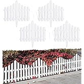 Rushwak Garden Fence Outdoor (4 Panels - 5ft Total Running Length) Fence for Garden Fencing Plastic PVC Durable Easy Installa