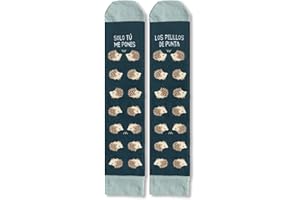 UO Calcetines divertidos con mensaje Me pones los pelillos de Punta. Regalo lleno de Amor. Multicolor, Unisex Adulto. Talla 42-46.