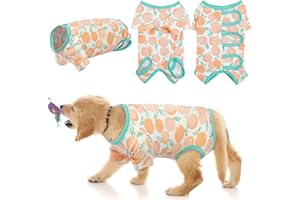 PUMYPOREITY Erholungsanzug für Hunde, Kastration Wundschutzanzüge Welpen Hundebody nach Op Postoperativer Schutzkleidung Wunden Anti-Lecken E-Halsband-Alternative(Apfel, XS)