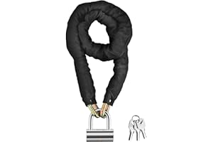 EYPINS Blokada motocykla z wielokolorowym platerowanym łańcuchem 10 mm x 1,2 m + solidna i wytrzymała mini blokada w kształcie litery U 10 mm - nadaje się do rowerów, motocykli, skuterów, drzwi, bram