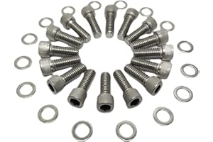 Z Whip SBF BBF Stainless-Steel Exhaust Header Bolt Kit 1” 3/8-16 Bolts and Washers Compatible with Ford Small & Big Block V8 Engines 260 289 302 351W 351C 352 390 428 429 460 FE 5.0L Mustang