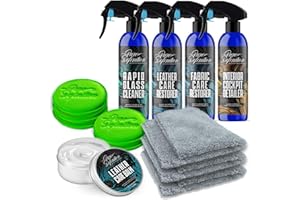 Pure Definition Car Interior Detailing Kit, Glass, Leather, Fabric Cleaner and Accessories - Cleaning Set Restores Trim, Upholstery, Plastic and Mirror