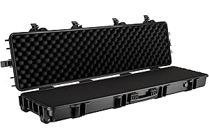 ‎WILTEC Wiltec Waffenkoffer für Langwaffen, Gewehrkoffer mit Schaumstoffpolsterung und Rollen für sicheren Transport, Langwaffenkoffer mit hoher Traglast und Tragegriff