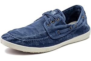 Natural World Eco – Zapatillas Náuticas Veganas 303E – Tela – para Hombres a la Moda – Estilo Fashion - Suela de Caucho 100% Natural