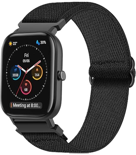 Tobfit Geflochtenes Armband Für Amazfit GTS 2/4 Mini, Bip U/3 – 20 Mm, Dehnbar, Elastisch, Milchtee-Farbe