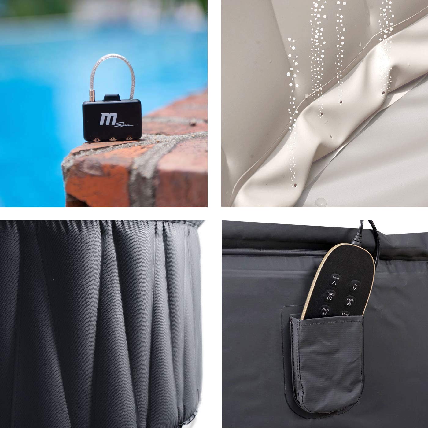 Mendler Whirlpool MSpa HWC-A62, 6 Personen In-/Outdoor heizbar aufblasbar Ø 204cm FI-Schalter – Bild 6