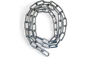 RSE PRO Heavy Duty Galvanised Metal Link Chain Thick Stainless Steel for Bike Lock Padlock Security Gate Fence Gym Weight Lifting Extra Strong Long Length Welded Hot Metal Dipped Polished (6MM, 5 Metre)