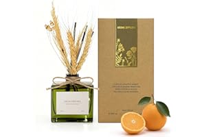 ‎SAUSSAVITA Blume Raumduft Diffuser für 120 Tage Büro,Aroma Diffuser Zitrus Duft mit 7 Duftstäbchen,Natürlich Langanhaltend Lufterfrischer für die Schlafzimmer, Raumdüfte für dekorative Wohnaccessoires