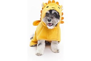 Barkbox Asciugamano assorbente per cani, ad asciugatura rapida, con cappuccio, per bagno e spiaggia, lussuoso e morbido, per tutte le razze, ad asciugatura rapida, per cani e gatti (leone, piccolo)