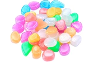 pzihao 100PCS Colorful Glowing Pebbles, Resin Luminous Stones Glow in the Dark, Garden Decorative Pebbles for Garden Walkway Decoration Aquarium Fish Tanks Plant Pots (Mixed Colors)