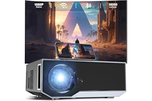WIELIO Mini Vidéoprojecteur avec 5G WiFi Bluetooth, vidéoprojecteur d'extérieur/Maison Full HD Native 1080P Portable Home Cinéma Compatible avec iOS/Android/HDMI/USB/PS5/TV Stick/X-Box