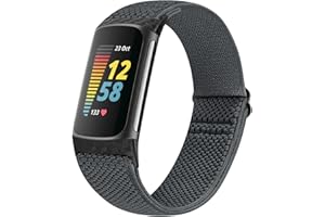 Runostrich Elastisches Nylon Armband Kompatibel mit Fitbit Charge 6/Fitbit Charge 5 für Damen Herren, Stretchy Sport Loop Soft Armband Zubehör für Fitbit Charge 6/Charge 5