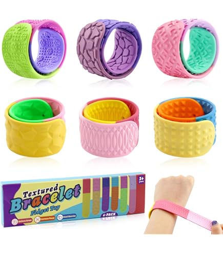 Braccialetti Fidget Antistress Per Bambini E Adulti - 6 Pezzi, Sensoriali, Per Autismo E ADHD
