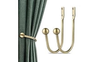 GOBUTEND Curtain Holdbacks, 2pcs Curtains Holder Wall Mounted Drapery Tiebacks Retro Window Hook for Home Decor