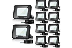 ‎CECAYLIE Cecaylie 10er 10W LED Strahler Außen, LED Fluter 3000K Warmweiß 900LM LED Scheiwerfer IP66 Wasserdicht LED Flutlicht Außenstrahler Außenleuchte für Werkstatt Garage Garten