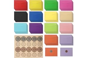 ZWQLZG 70 Stück Farbige Briefumschläge, Mini Umschläge 14 Farben, Kleine Umschläge für Hochzeiten, 5 Blatt Selbstklebende Aufklebern, Bunte Umschläge für Geburtstage, Mini Briefumschläge für Geschenke