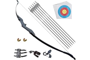 D&Q Arc de Chasse Adulte Arcs de tir à l'arc Flèche Set 30Lbs 40Lbs pour Adulte débutant avec papiers cibles Extérieur Sport Jeu de Chasse Cadeau