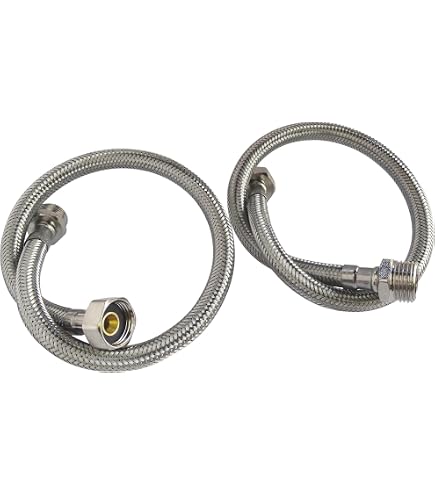 Tuyau Blindé 3/4" ÜM X 3/4" ÜM (DN19) - Longueur 70 Cm, Gaine Inox Galvanisé, Fabriqué En Allemagne